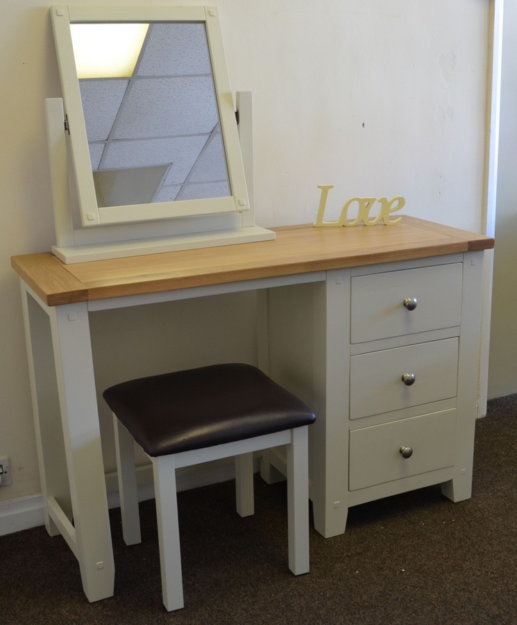 Dorset Oak Dressing Table Solid Stool Mirror Pine In Painted French Dorset French Ivory Cream Oak Pine Dressing Table Stool Mirror