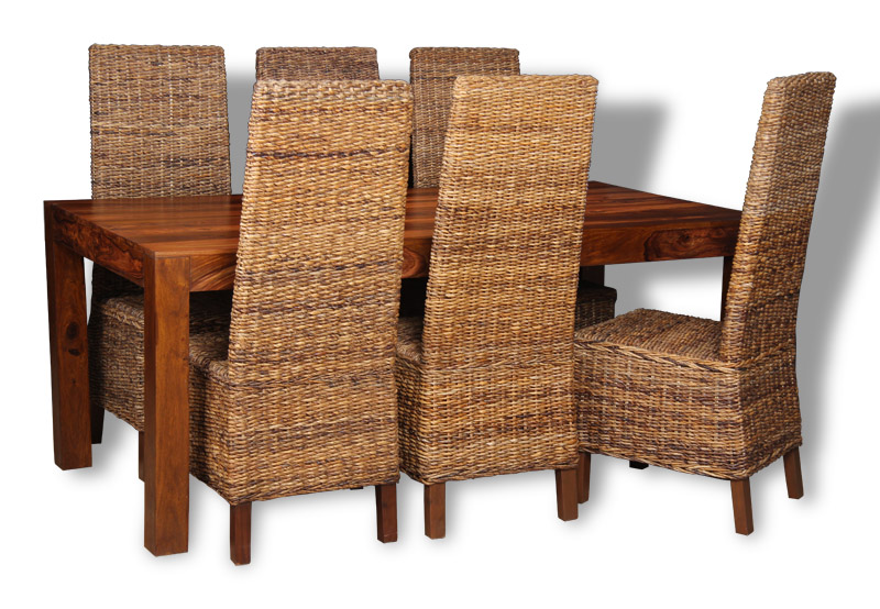 Dining Room Furniture Cube 180cm Dining Table And 6 Rattan Dining Chairs C19 Ebay