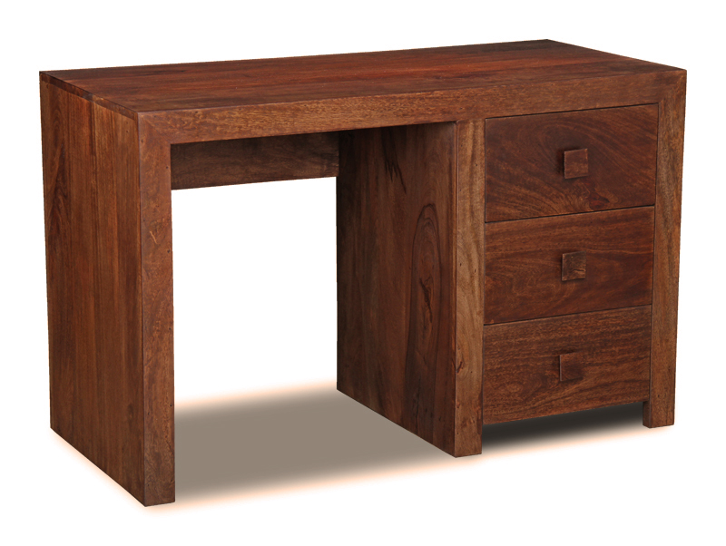 Office Furniture Dark Dakota Solid 3 Drawer Desk 50n Ebay