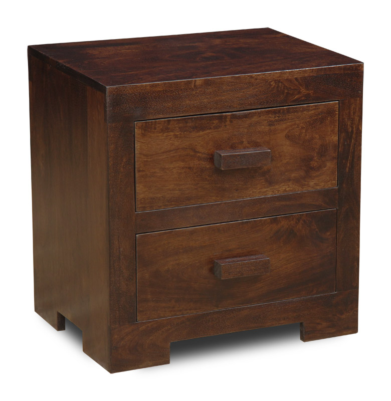Dark Solid Mango Furniture 2 Drawer Chest H25d 5060312357662 Ebay