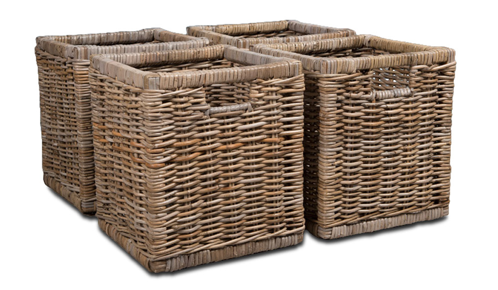 Details About Rattan Wicker Coffee Table Basket Set 4b41g